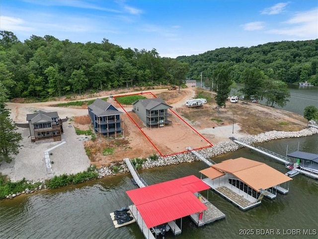 30586 Rapids Holw, Stover, MO 65037 - aerial view of a nearby body of water and a forest