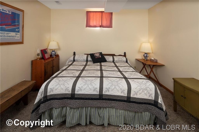 bedroom featuring carpet flooring