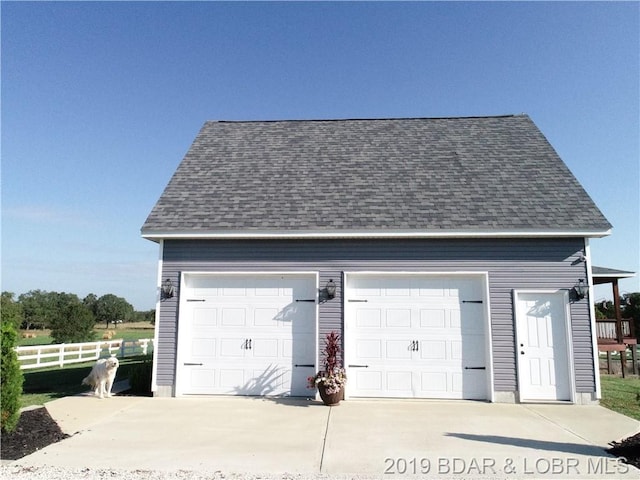 view of garage