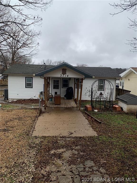 view of front of home with central AC