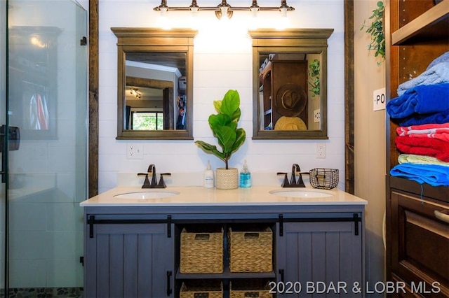 bathroom featuring double sink vanity