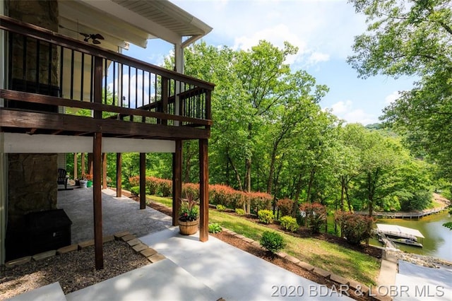 view of patio with a deck