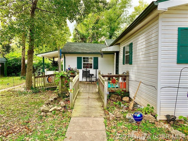 exterior space with a deck