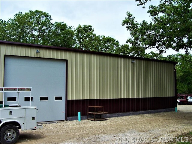 view of home's exterior featuring a garage