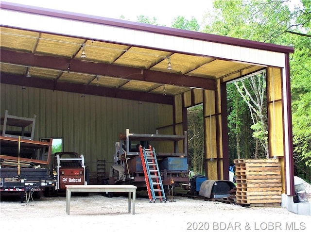 view of garage