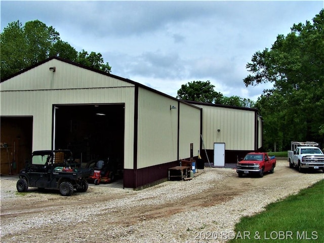 view of garage