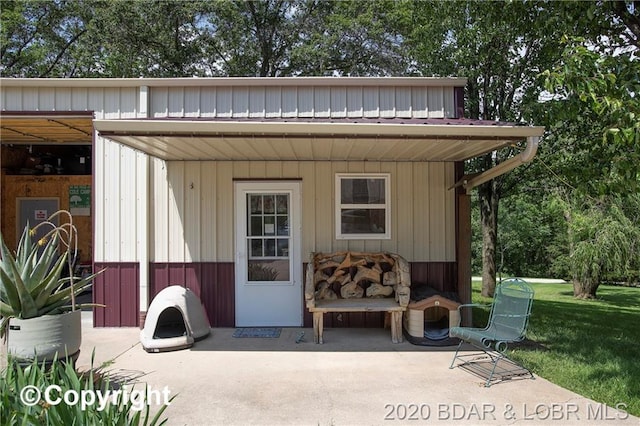 exterior space with a yard and a patio area