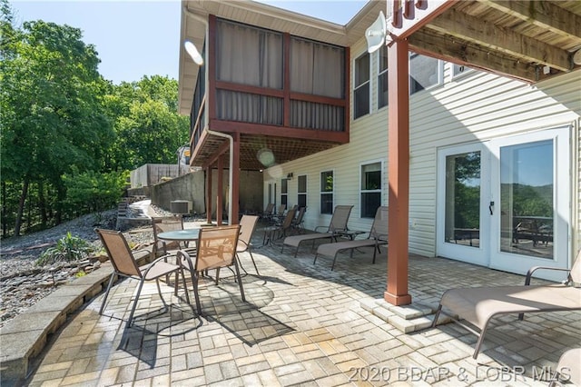 view of patio / terrace featuring french doors