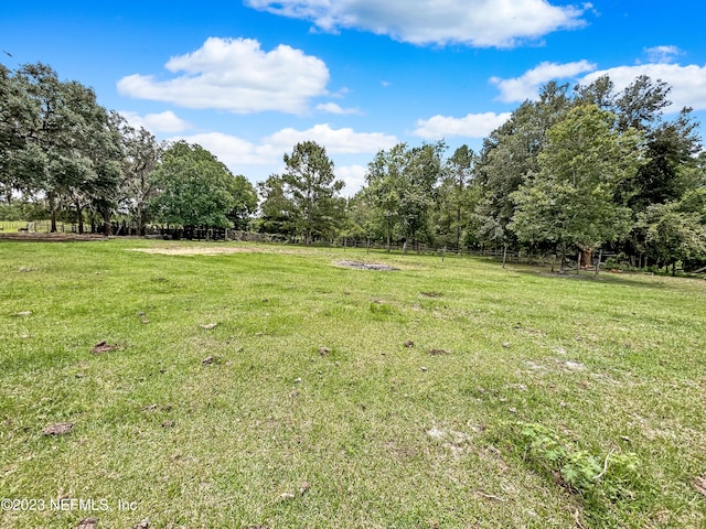 view of yard with a rural view