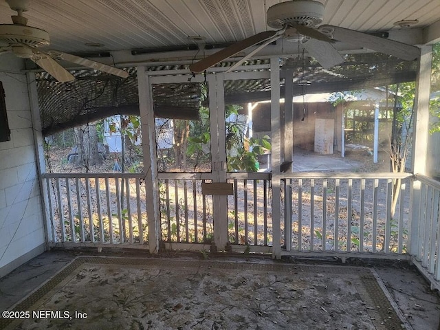 view of patio with ceiling fan