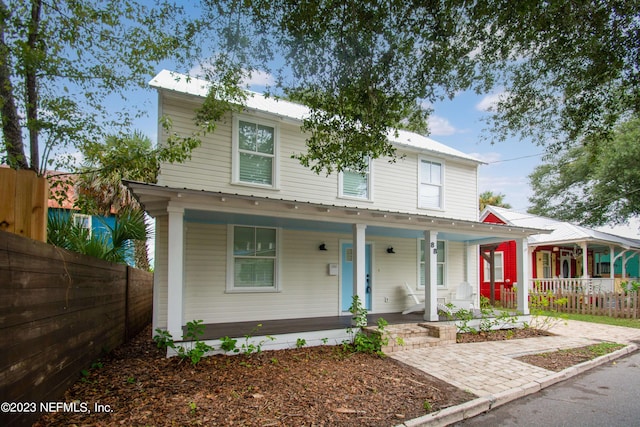 view of front of property with covered porch