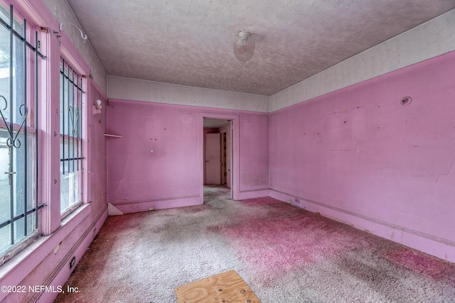 unfurnished room with light colored carpet