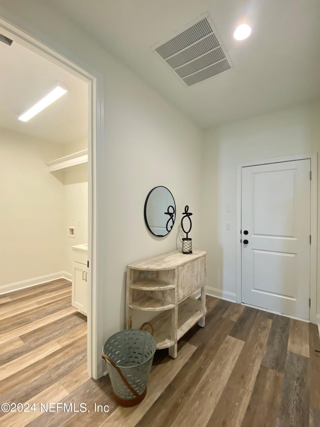 interior space featuring hardwood / wood-style floors