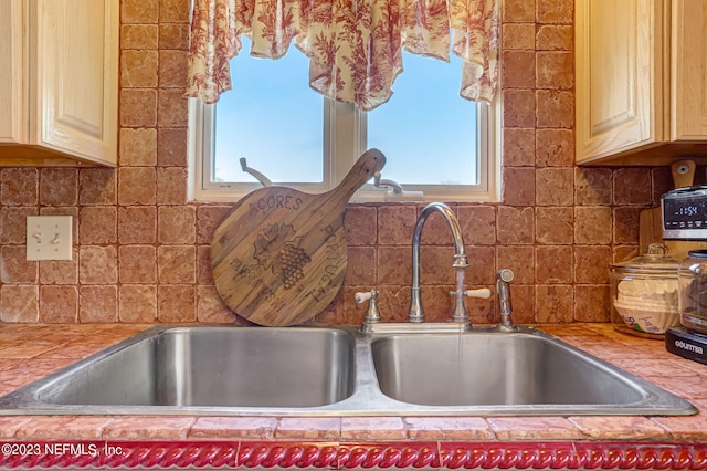 room details with tasteful backsplash and sink