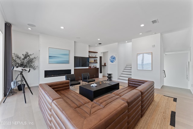 living room featuring light hardwood / wood-style floors