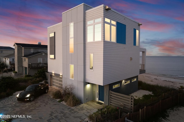 exterior space featuring a garage