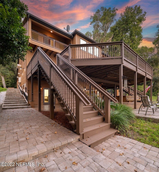 exterior space featuring a patio and a deck