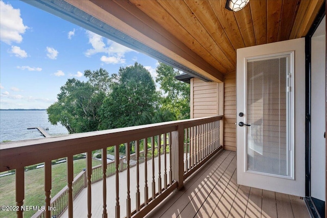 balcony with a water view