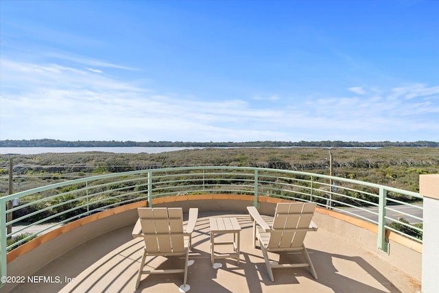 balcony with a water view