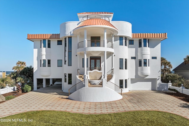 view of building exterior with a garage