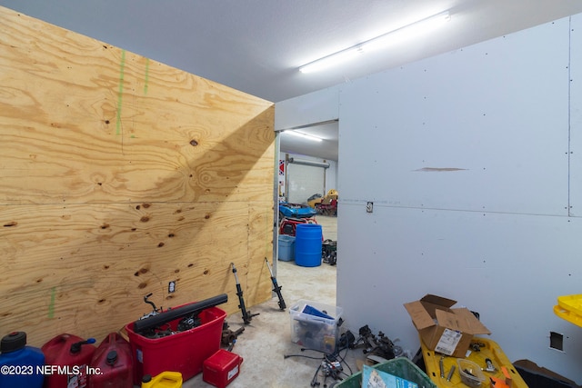 interior space with concrete floors