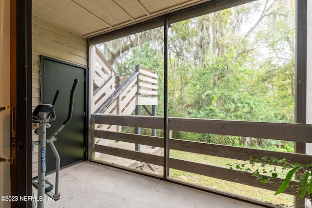 view of unfurnished sunroom