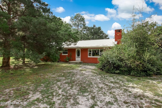 view of single story home