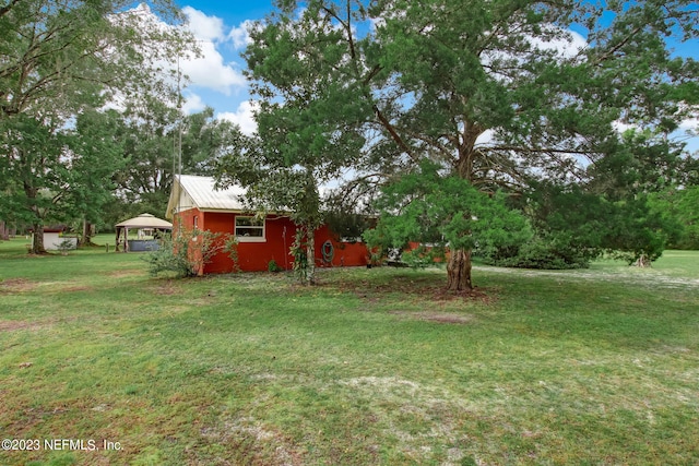 view of yard with a gazebo