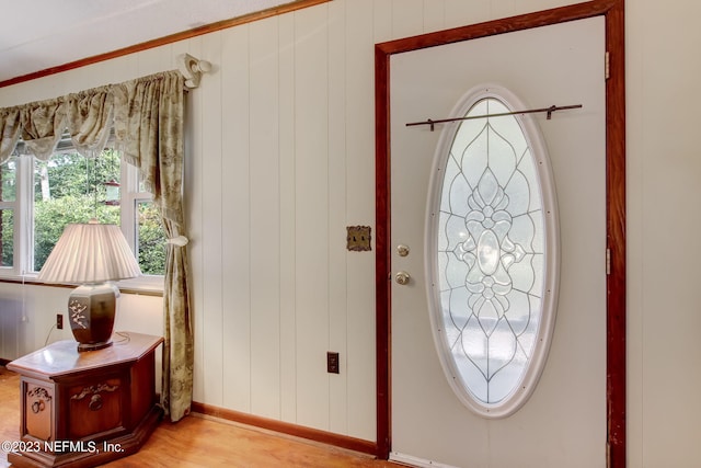 entryway featuring hardwood / wood-style flooring