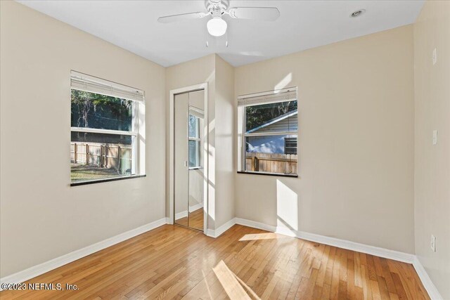 182 Cargo Way, Keystone Heights, FL 32656 - empty room with light wood-style flooring, baseboards, and a ceiling fan