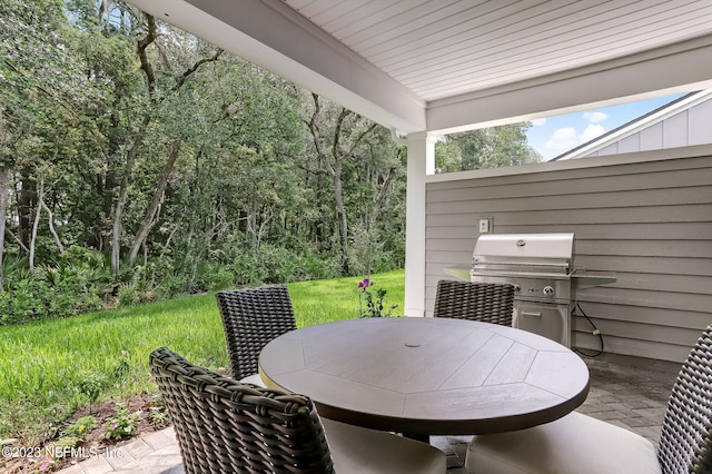 view of patio featuring area for grilling