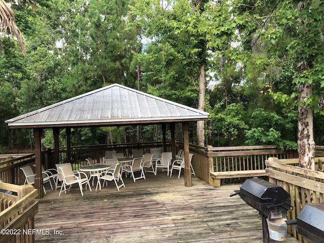 deck with a gazebo