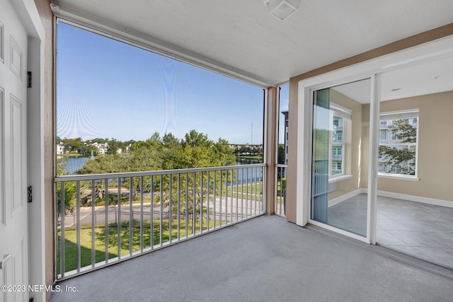 balcony with a water view