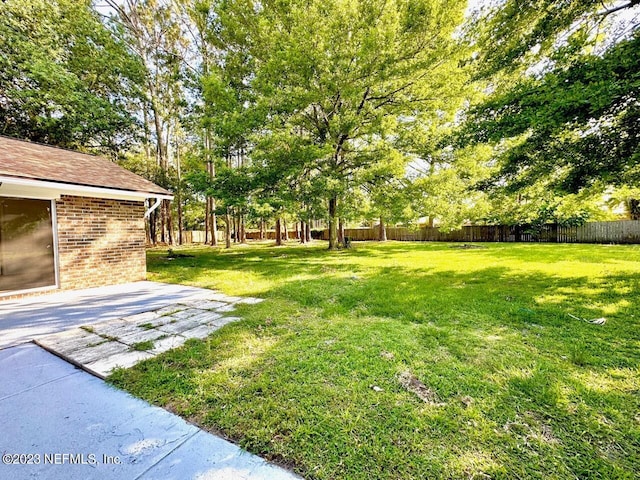 view of yard with a patio area