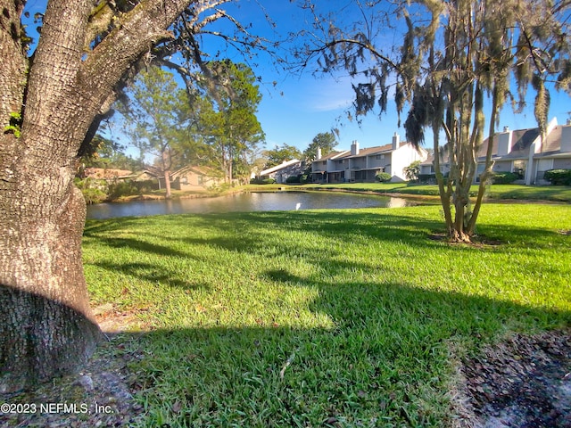 view of yard featuring a water view