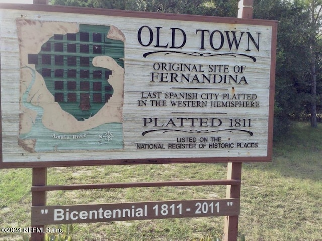 view of community sign