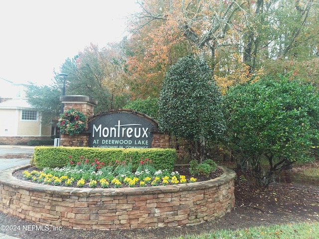 view of community sign