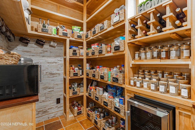 pantry with wine cooler