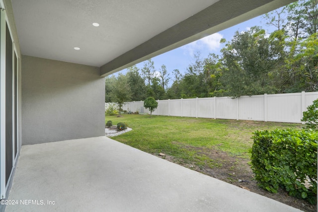 view of yard with a patio area