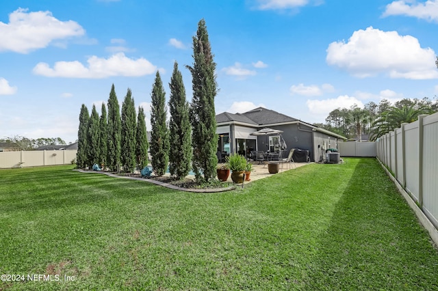 view of yard with a patio area