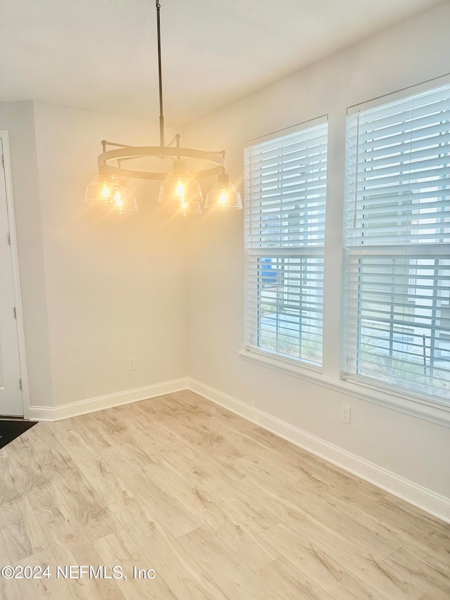 empty room featuring light wood-type flooring