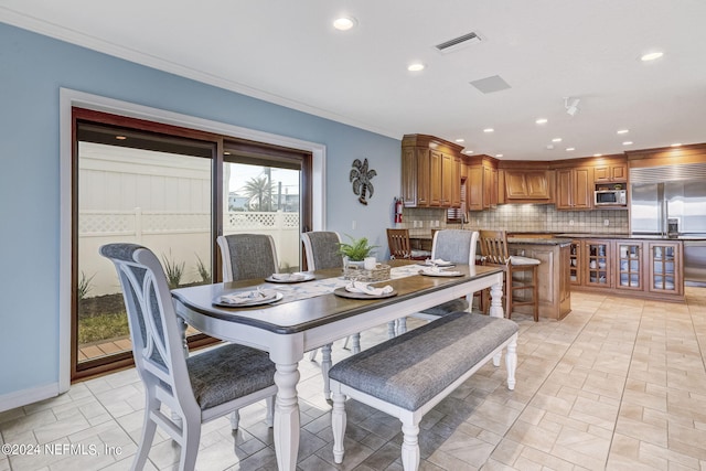 view of tiled dining space