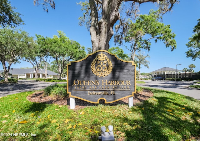 view of community sign