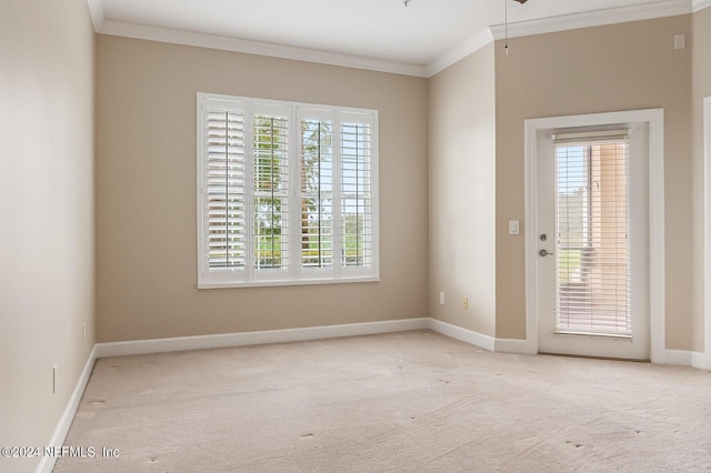 13846 Atlantic Blvd Unit 902, Jacksonville, FL 32225 - carpeted empty room featuring baseboards and crown molding