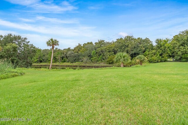 view of yard with a water view