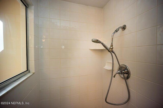 interior details with tiled shower