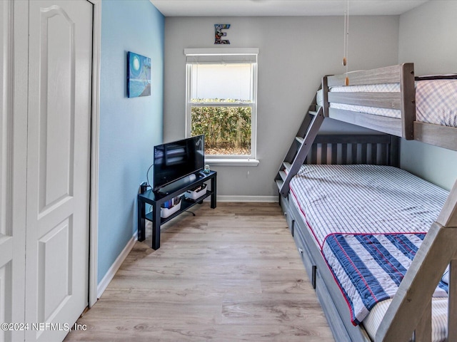 bedroom featuring light hardwood / wood-style floors