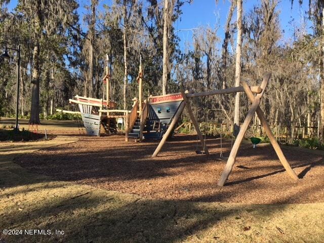 view of community jungle gym