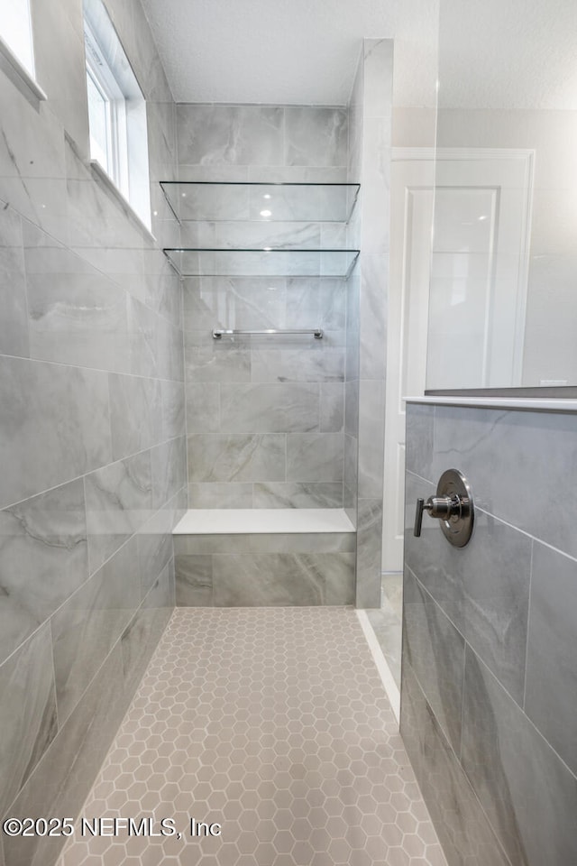 bathroom with walk in shower