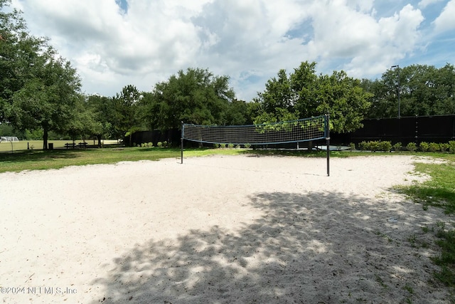 surrounding community featuring volleyball court